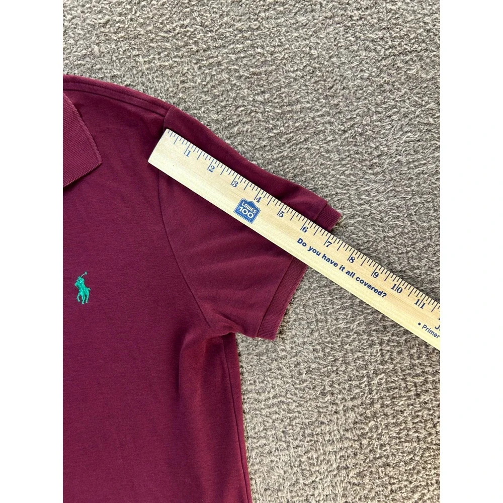 Polo Ralph Lauren Mens Small Burgundy Maroon Short Sleeve Pony Logo Polo Shirt